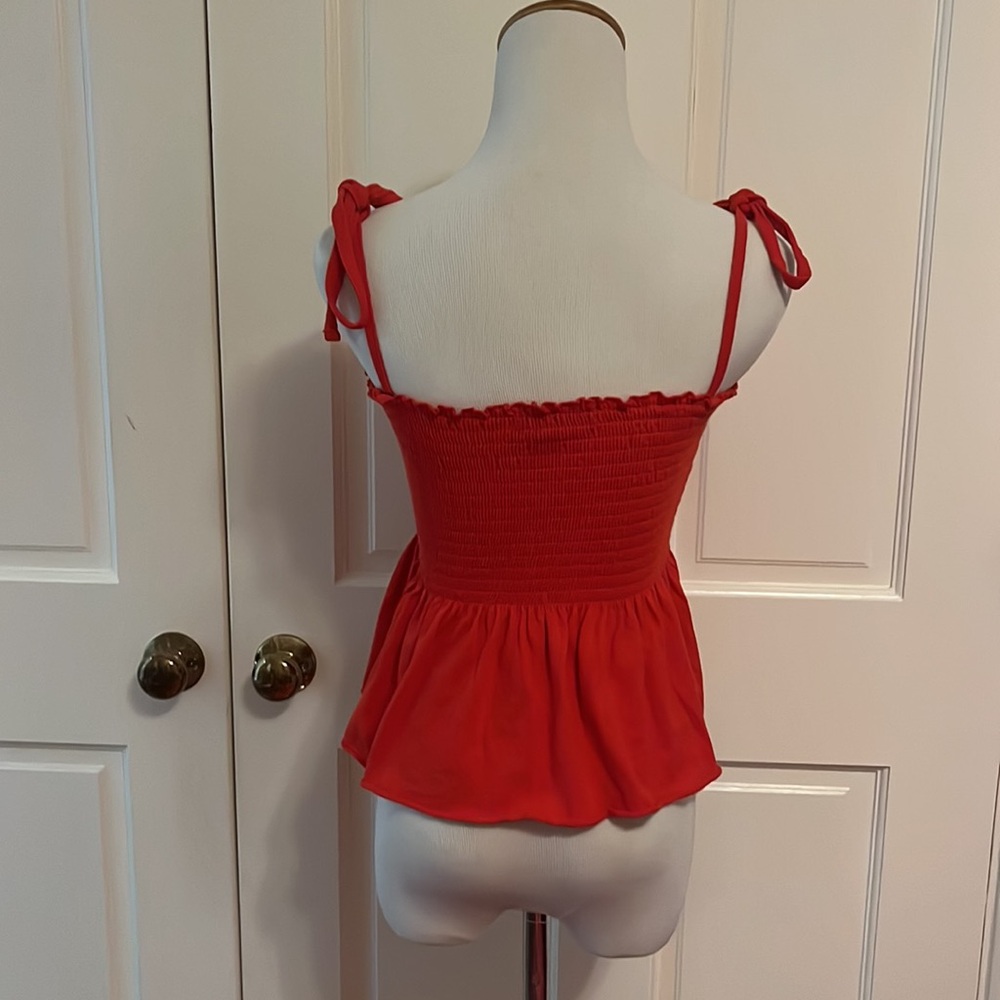 Red ruched top - Picture 2 of 5